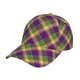 thumbnail image 1 of Balery Mardi Gras Plaid Gorra de béisbol de tamaño ajustable para correr, entrenar y actividades al aire libre. Gorra de papá para todas las estaciones., 1 of 6