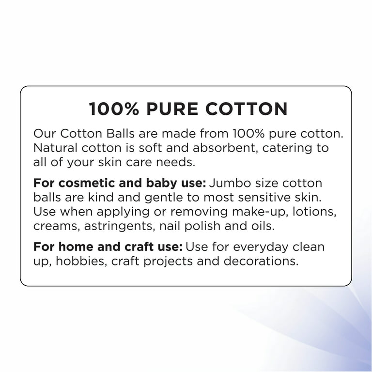 Classic Cotton Balls Jumbo Size, 100 Count (Pack of 48) 