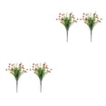 thumbnail image 4 of Cateissary De flores artificiales de plástico, plantas falsas, arreglo de ramo de flores de imitación para decoración de jardín, porche, Naranja 2piezas, 4 of 6