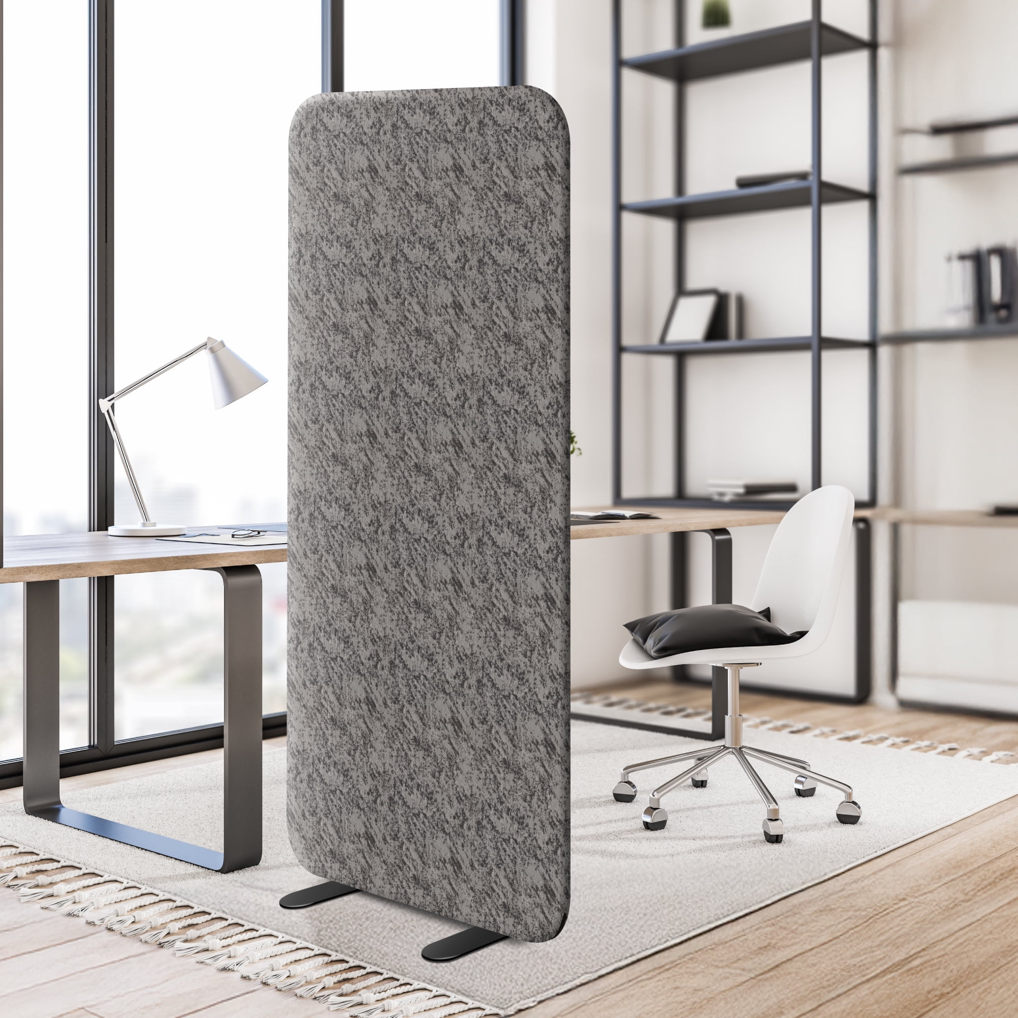 DECOLAB Freestanding Room Divider, Premium Room Partition Panel for Home, Office, Living, Bedroom, Closet, 29"x65", Smokestone