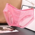 thumbnail image 2 of AWZXDE Ladies Underwear Panties Lace Edge Fully Transparent Mesh Low Waist Plus Size Thin Rear Lifting Triangle Watermelon Red，XL, 2 of 3
