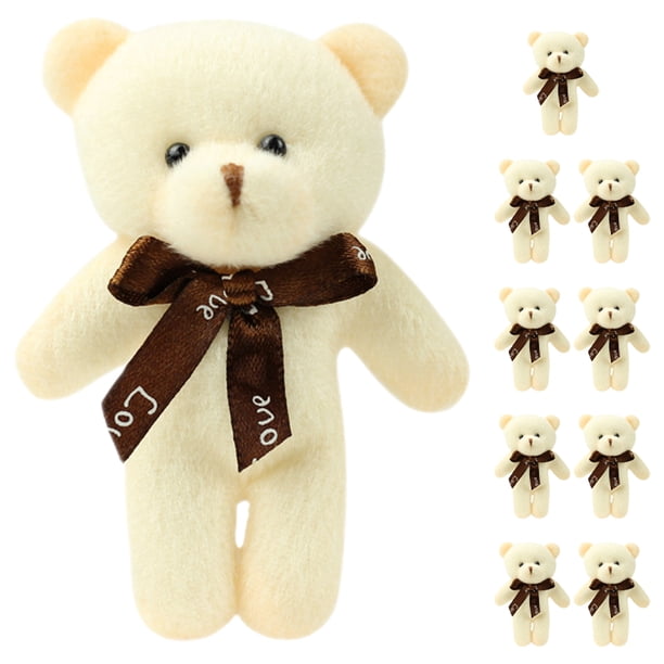 BRIGHTFUFU Mini oso de peluche con cadenas colgantes, llavero de oso de peluche, muñecos de osos pequeños, 10 Uds.