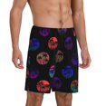 thumbnail image 2 of Tideii 80s Style Palm Trees Print Men's Short Pajama Pants, Elastic Pocket Summer Pajama Pants Sleepwear, Lounge Pants-Large, 2 of 6