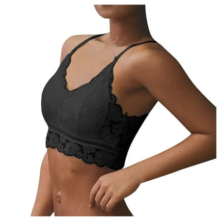 

Lingerie For Women Plus Size Vest Crop Wireless Bra Lingerie V-Neck Underwear Camisole