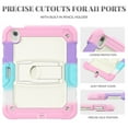 thumbnail image 5 of Dteck Built-in Screen Protector Case for iPad Air 11 inch 2025/2024 ,Heavy Duty Silicone Case Foldable Stand Cover Built-in Pencil Holder with Shoulder Strap for iPad Air 11-in. M3/M2,Colorful/Pink, 5 of 7