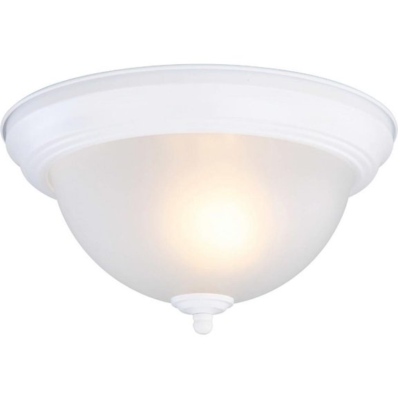 Commercial Electric 714 316 1-Light Matte White Flush Mount EFG1011P-3-WHT