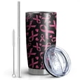 thumbnail image 2 of 20oz Tumblers Breast Cancer Stainless Steel Vacuum Insulated Double Wall Travel Tumbler Cups Mug with Lid and Straw,Cleaning Brush for Cold & Hot Drinks, 2 of 7