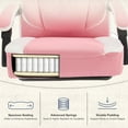 thumbnail image 4 of JONPONY Big and Tall Office Chair 400lbs, Executive Reclining Office Chairs with Footrest, High Back Home Office Chair Thick Padded Armrests, Ergonomic Adjustable Lumbar Support, PinkWhite, 4 of 10