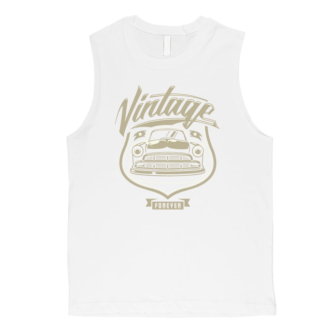 Vintage Forever Mens White Muscle Shirt