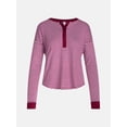 thumbnail image 6 of Joyspun Women's Cozy Lounge Collection Hacci Long Sleeve Henley Sleep Top, Sizes XS to 3X, 6 of 6