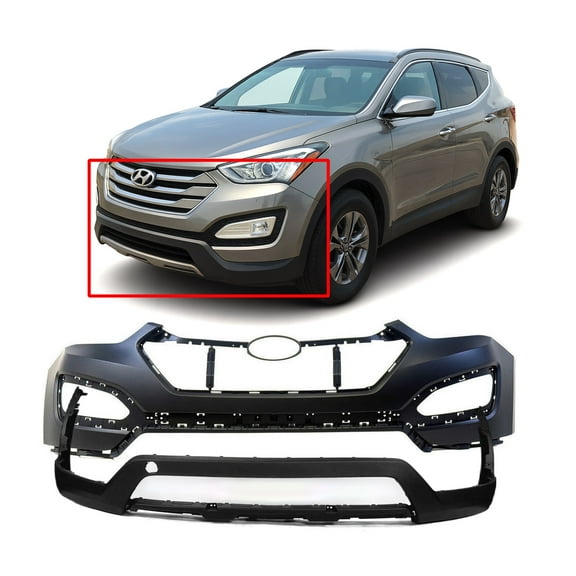 DCP Front Bumper Cover Kit for 2013-2016 Hyundai Santa Fe W/Molding Hls HY1014100