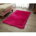 thumbnail image 2 of Nanshing Angel Sheepskin Faux Fur Shaggy Accent Rug, Pink, 30" x 46", 2 of 5