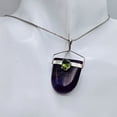 thumbnail image 4 of Sugilite Peridot Sterling Silver Oval Pendant | 1 1/2" Long | Purple Green | 1 |, 4 of 9