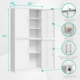 thumbnail image 3 of Fesbos Metal Storage Locking Cabinet with 4 Doors and 3 Adjustable Shelves,71" Lockable Steel Tall Garage Cabinet for Home Office,Living Room,Pantry, 3 of 9