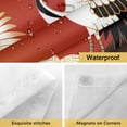 thumbnail image 4 of No Hook Shower Curtains with Snap-in Liner Set, Japanese Style Waterproof Hotel Style Bathroom Shower Curtain, Modern Cranes Cherry Flower Wave Brown Breathable Mesh Top Bath Curtains 72''x84'', 4 of 9