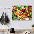 thumbnail image 3 of Green Food Wall Art Kitchen Decor Modern Canvas Prints Fresh Vegetable Pictures for Dinner Room Kitchen Colorful Various Fresh Fruit Framed Artwork Restaurant Table Living Room Home Decor 12x16, 3 of 6