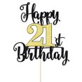 thumbnail image 3 of Decoración para tartas Dxsdgetue con purpurina para cumpleaños número 21, color negro y dorado, 3 of 8