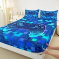thumbnail image 3 of Homewish Pixelated Miners 3pcs Twin Sheet Sets For Boys Girls,Abstract Ombre Gamer Twin Fitted Sheet,Video Game Breathable Flat Sheet,Microfiber Bedroom Decor, 3 of 7