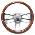 thumbnail image 4 of Chevrolet Billet & Mahogany Steering Wheel Kit, Chevy Logo Engraved Horn", 4 of 4