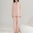 thumbnail image 1 of LSLJS Ensemble de Pyjama pour Femme à Col Rabattu, Tenue d'Intérieur en Coton, Haut à Manches Longues, Pantalon, Nuisette de Pyjama, Ensembles de Pyjama pour Femmes, Cadeaux pour Femmes, 1 of 9