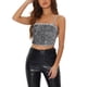 thumbnail image 1 of INSPIRAR CHIC Top de Cami de Fiesta de Navidad para Mujeres con Tirantes de Espagueti de Terciopelo con Lentejuelas en Gris Plateado M, 1 of 6