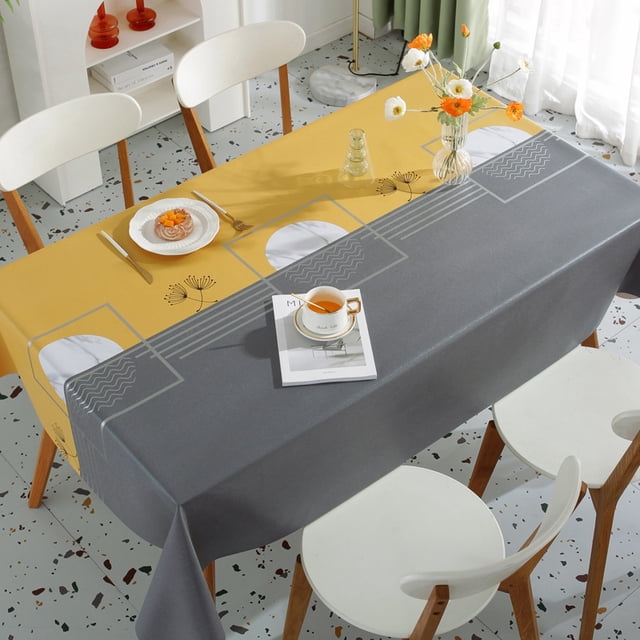 Nappe de Table à Manger Nappe Sans Rinçage Anti-Huile Imperméable Anti-Brûlure Luxe Léger Style PC Nappe en Tissu
