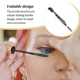 thumbnail image 3 of Vogacara Pestañas de doble cabeza, peine de acero inoxidable, cepillos de cejas multicolores plegables, herramientas cosméticas, accesorios de Difuminador de ojos Negro Vogacara CE012032-02B, 3 of 6