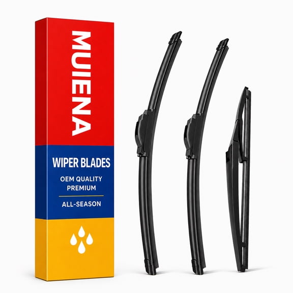 MUIENA Windshield Wipers Replacement for 2013-2016 Mazda CX-5,2007-2012 Hyundai Santa Fe,OEM Quality Premium All-Season Front Rear Wiper Blades-24" 18" 14"(Pack of 3)