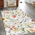 thumbnail image 3 of Colored Flower Area Rug 3x5 Washable Rug Non Slip Green Leaf Aesthetics Pastel Spring Plant Large Area Rug Indoor Floor Carpet for Entryway Bedroom Kitchen Living Room Home Office Dining Room Nursery, 3 of 8