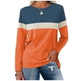 thumbnail image 1 of Pxiakgy Vente Chaude!! Tunique à Blocs de Couleur pour Femmes Hauts Décontractés à Manches Longues Col Rond Pull Tunique à Blocs de Couleur pour Femmes Hauts Décontractés à Manches Longues Col Rond Pull Orange TTG, 1 of 7