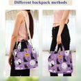 thumbnail image 4 of FORMRS Womens Corduroy Tote Bag Crossbody Shoulder Handbag with Pocket, Purple Halloween Pattern, 4 of 7
