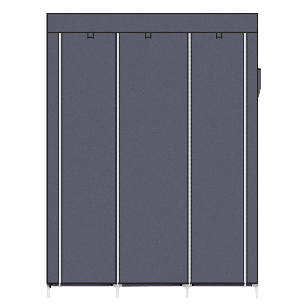 67" Portable Closet Organizer Wardrobe Storage Organizer with 10 Shelves, Gray