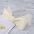 thumbnail image 6 of Unique Bargains 1 Pc Exquisite Gauze Shiny Silk Bow Headband Beige, 6 of 6