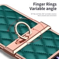 thumbnail image 6 of for Samsung Galaxy Z Flip 3 Case, Mantto Premium Elegant Patterned Leather Shockproof Cover with Ring Stand Holder Flip Folio Case with Hinge Protection for Samsung Z Flip 3, Green, 6 of 7