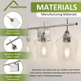 thumbnail image 6 of Homechoose 4-Light Brushed Nickel Vanity Light with Clear Glass Globe Shade, 6 of 10