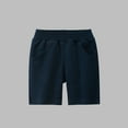 thumbnail image 2 of Annhoo Toddler Baby Boys Cotton Shorts Summer Casual Elastic Waisted Shorts Children's Solid Bottom Shorts with Pockets, 2 of 3