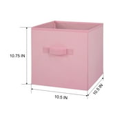 Mainstays Collapsible Cube Fabric Storage Bins (10.5 x 10.5), 6 Pack, Pink Puff