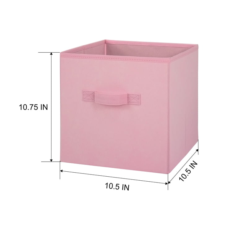 Collapsible Cube Fabric Storage Bins, 6-Pack Pink photo 2