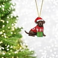 thumbnail image 2 of Christmas Chocolate Lab Labrador Ornament Wood Hanging Christmas Tree Ornaments Holiday Decorations for Xmas Tree Decor Retriever Gifts for Labrador Lovers, 2 of 7