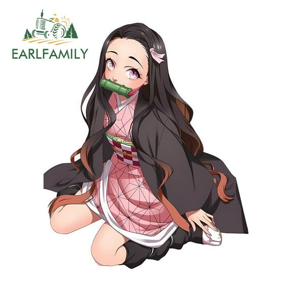 EARLFAMILY 5.1" Cool Anime Kamado Nezuko Car Stickers RV DIY Waterproof Decals