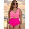 thumbnail image 6 of MOYIKO One Piece Swimsuits for Women Tummy Control High Waisted Bathing Suit Sexy V Neck Wrap Tie Back 1 Piece Swimsuit, 6 of 7