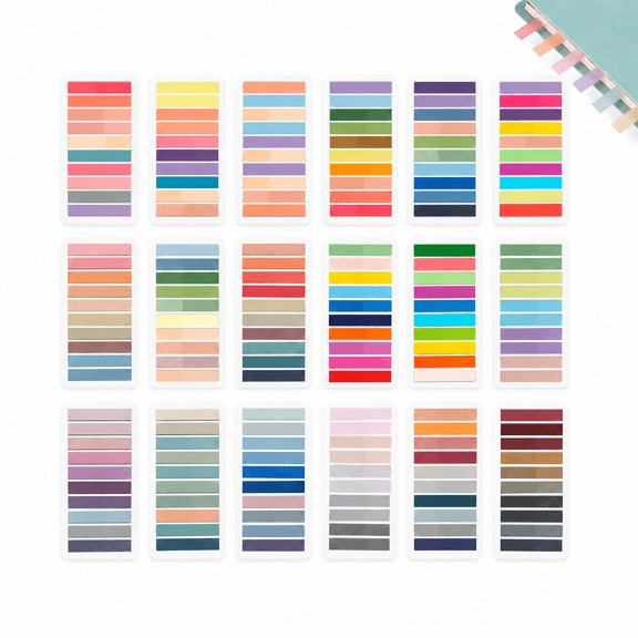 Meilimei- 3600pcs Sticky Tabs 180 Color Book Tabs Transparent Sticky Note Tabs Writable and Repositionable Book Flags Strip Index Tabs Colorful Page Markers Annotation Tabs Post Tabs
