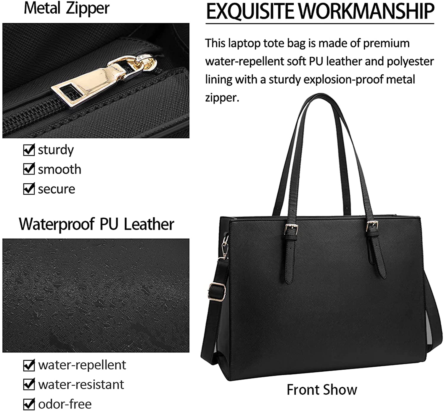 S Zone 15 6 Leather Laptop Bag For Women Shoulder Bag Large Work Tote with Padded Compartment