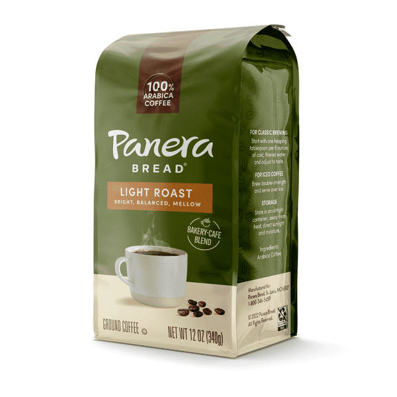 Panera Light Roast, Ground Coffee, 100% Arabica Coffee, Bagged 12oz