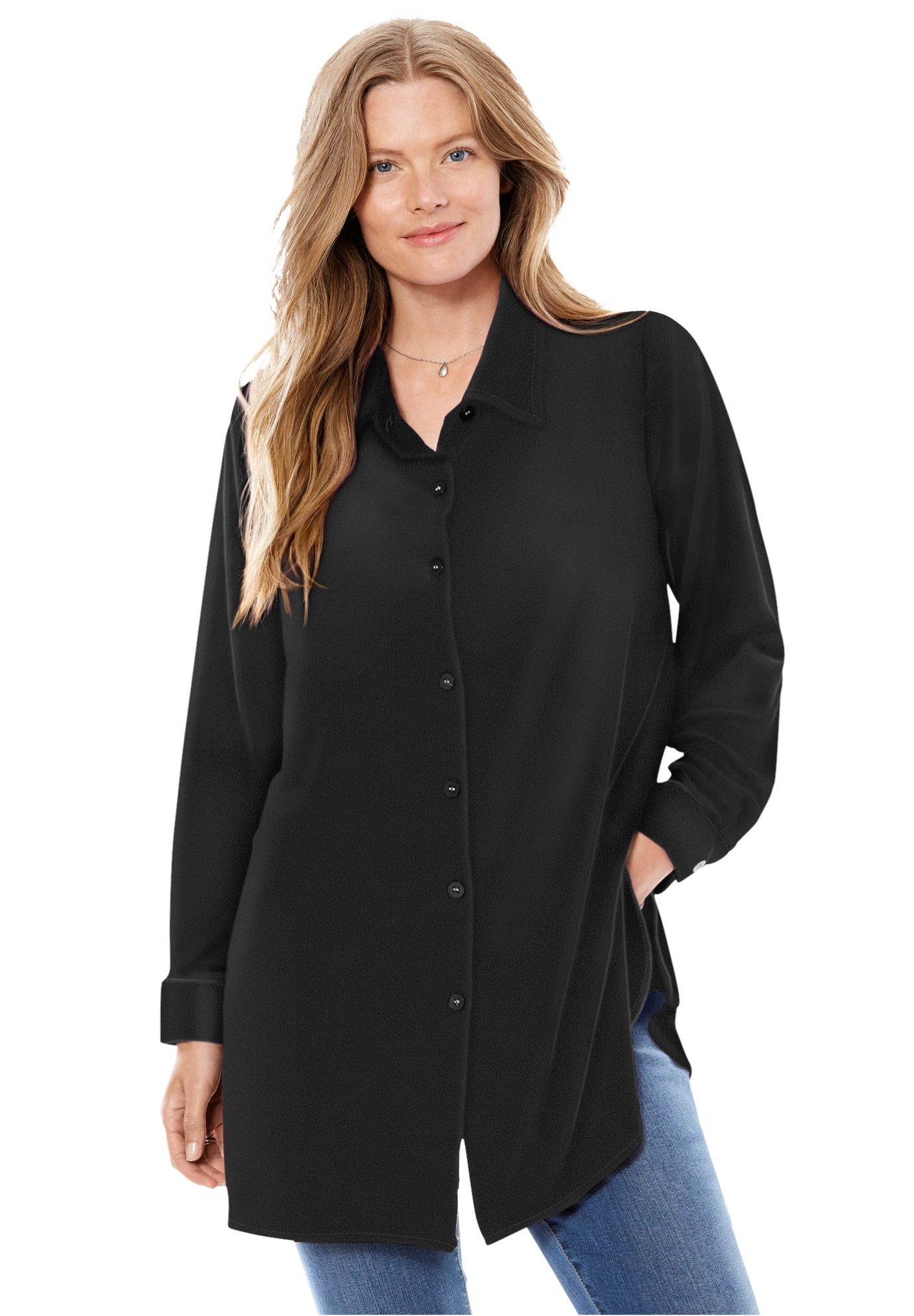 Plus Size Velour Shirt Shirt 