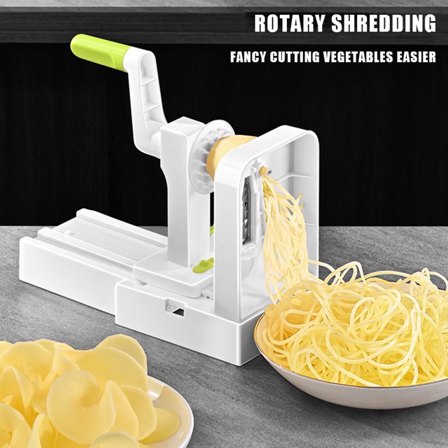 Cortador de verduras rotativo Whirlwind Manivela para utensilios de cocina (blanco)