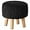 Black, variant on Ottoman, Modern Footrest with Soft Padded Seat, Foot Stool with Wood Legs, Small Round Accent Small Table for Living Room Bedroom Office 12.6" D×12.6" W×12.6" H Black