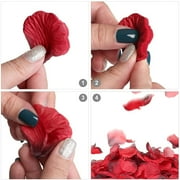 Naler 2000 Pcs Artificial Silk Rose Petals Flowers for Valentines Day Wedding Party Decor, Dark Red