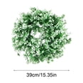 thumbnail image 3 of 15.35 Inch Artificial Eucalyptus Wreath, Plastic UV Resistant Faux Leaf Door Hanging for Living Room Garden Wall Decor in White, 3 of 5