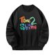 thumbnail image 2 of Mujer Jersey Sudadera Cuello Redondo Jersey Tops Moda Cómoda Ropa Deportiva Negro, 2 of 8